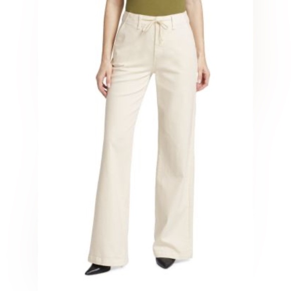 NWT Paige Carly Self Tie Warm Ecru Wide Leg‎ Pants Size 29